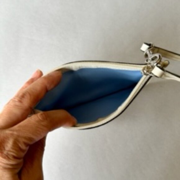 COACH White Leather Logo Embossed Wristlet - Picture 4 of 4